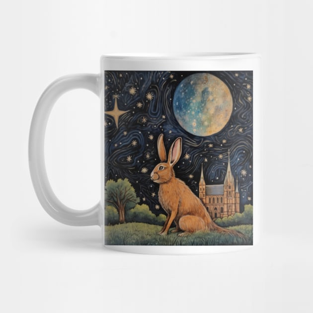 Hare, Pagan Hare, Pagan Art, Moon, Animal, by thewandswant